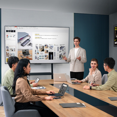 Хаб Baseus PioneerJoy 5-Port Type-C HUB Adapter (Type-C - HDMI4K@60Hz*1+USB3.0*3+PD*1) Серый (WKYY030113)