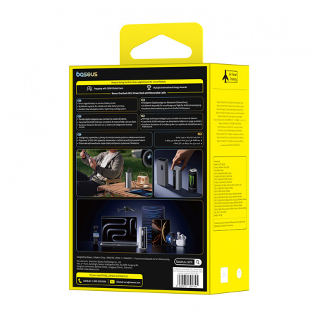 Внешний аккумулятор Baseus EnerGeek GR11 Power Bank with Retractable Cable 20000mAh 145W, титан (E0027B02)