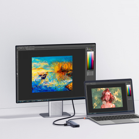 Хаб OS-Baseus Flite Series 5-Port HUB Docking Station (Type-C - HDMI4K@30Hz*1+USB 3.0*4) Серый (B00052809813-00)