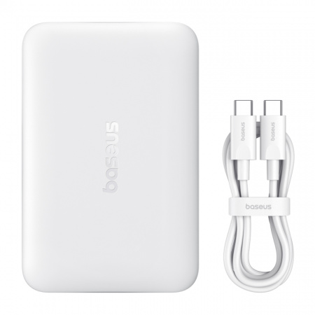 Повербанк Baseus EnerFill FM11 Ultra-Mini Magnetic 10000mAh 22.5W Белый (в комплекте Type-C - Type-C кабель 30см) (P1008210E213-00)