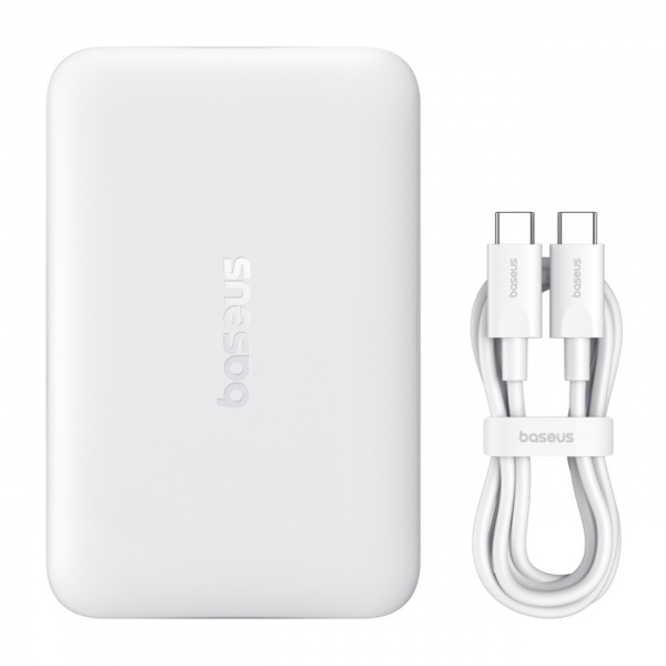 Повербанк Baseus EnerFill FM11 Ultra-Mini Magnetic 10000mAh 22.5W Белый (в комплекте Type-C - Type-C кабель 30см) (P1008210E213-00)