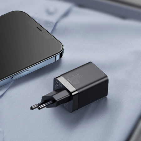 Сетевое зарядное устройство Baseus Super Si Pro Quick Charger USB + Type-C C+U 30W EU Черный (CCSUPP-E01)