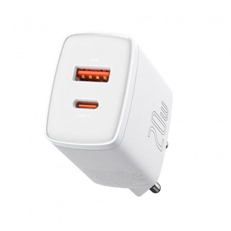 Сетевое зарядное устройство Baseus Compact Quick Charger U+C 20W EU White (CCXJ-B02)