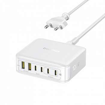 Сетевое зарядное устройство Baseus EnerFill FH21 Desktop Charging Station 4C+2U 120W EU Белый (E0120T01)