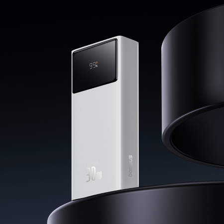 Внешний аккумулятор OS-Baseus Star-Lord Digital Display Fast Charging Power Bank 20000mAh 30W с кабелем USB - Type-C 3A 0.3m (P10022904213-00) Белый