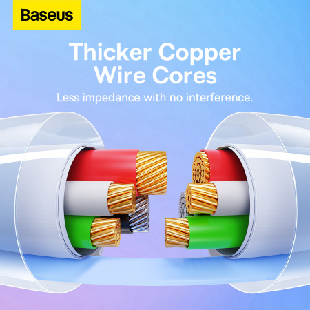 Кабель Baseus Explorer Series Fast Charging Cable with Smart Temperature Control USB - Apple Lightning 2.4A 1m (CATS010002) Белый