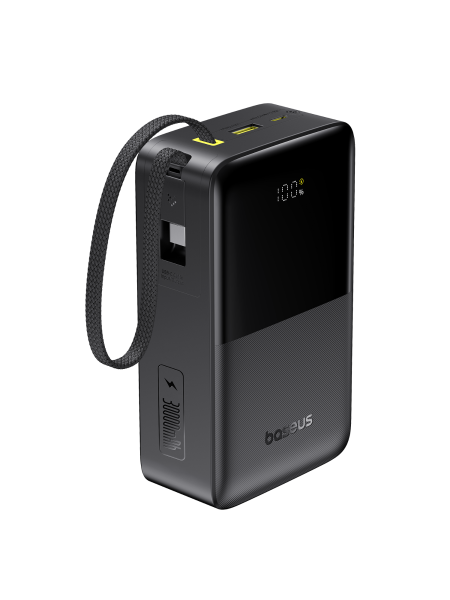 Повербанк Baseus EnerFill FC51 Bipow 2 Pro Digital Display с встроенным кабелем 30000mAh 22.5W Чёрный (E0028100)