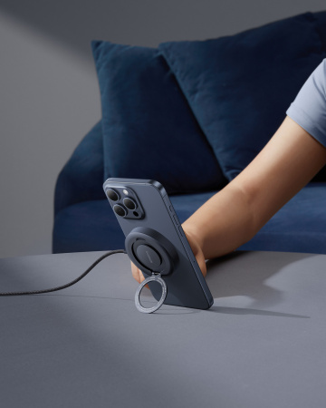 Беспроводное магнитное зарядное устройство Baseus Simple Mini4 Magnetic Wireless Charging Stand Qi2 15W Universal Explorer Edition (P10273300121-01) Чёрное