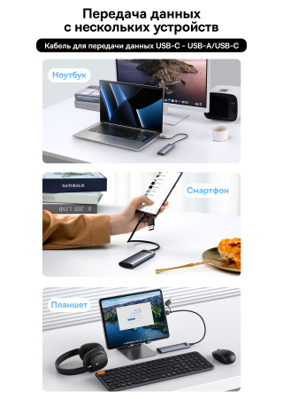 SSD Бокс Baseus FlyJoy Series SSD Enclosure(M.2 NVMe and SATA) Серый (B00760600811-02)