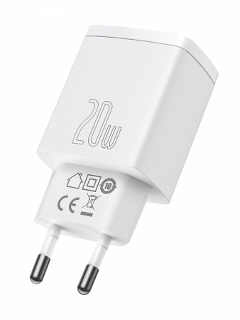 Сетевое зарядное устройство Baseus Compact Quick Charger U+C 20W EU White (CCXJ-B02)
