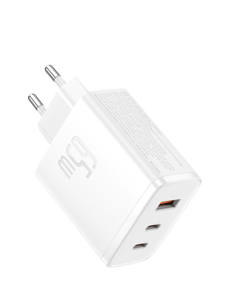 Сетевое зарядное устройство OS-Baseus Cube Pro Fast Charger 2C+U 65W EU Белый (P10152301213-00)