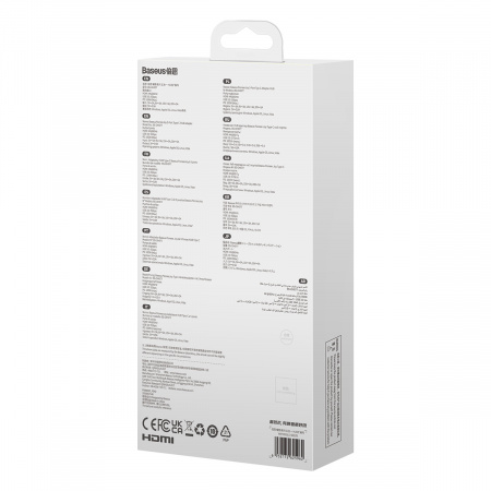 Хаб Baseus PioneerJoy 5-Port Type-C HUB Adapter (Type-C - HDMI4K@60Hz*1+USB3.0*3+PD*1) Серый (WKYY030113)