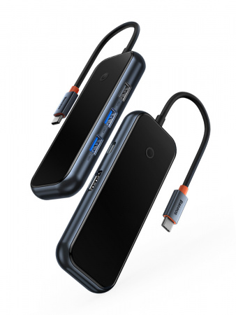 Хаб Baseus AcmeJoy 6-Port Type-C HUB Adapter (Type-C - HDMI*1+USB3.0*2+USB2.0*1+Type-C PD&Data *1+RJ45*1) Темно-серый (WKJZ010313) Хаб Baseus AcmeJoy 6-Port Type-C HUB Adapter (Type-C - HDMI*1+USB3.0*2+USB2.0*1+Type-C PD&Data *1+RJ45*1) Темно-серый (WKJZ010313)
