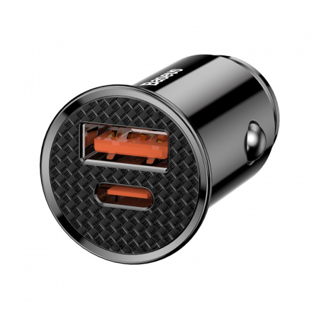 Автомобильное зарядное устройство Baseus Circular Plastic A+C 30W PPS Car Charger - Черное (CCALL-YS01)