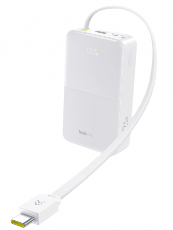 Повербанк Baseus EnerFill FC51 Bipow2 Pro Digital Display со встроенным кабеле 20000mAh 22.5W Белый (E0027700)