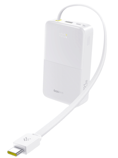 Повербанк Baseus EnerFill FC51 Bipow2 Pro Digital Display со встроенным кабеле 20000mAh 22.5W Белый (E0027700)