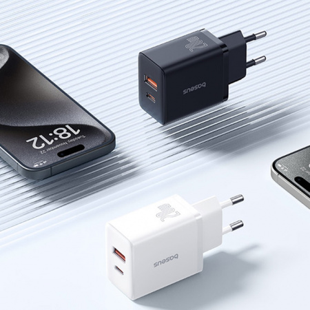 Сетевое зарядное устройство OS-Baseus Cube Fast Charger C+U 20W EU Чёрный (P10111403113-00)