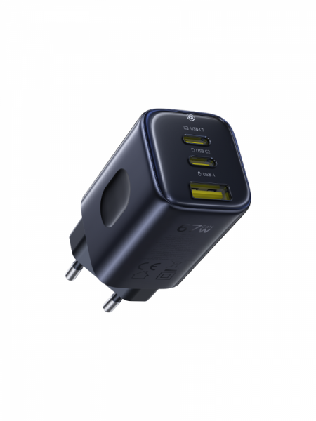 Сетевое зарядное устройство Baseus PicoGo AE11 Fast Charger 2C+U 67W EU Чёрный (E0121200)