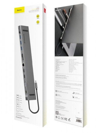 USB-концентратор Baseus Enjoyment Series Type-C Notebook HUB (CATSX-G0G) Серый