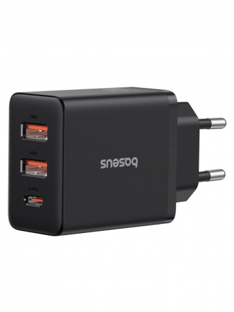 Сетевое зарядное устройство OS-Baseus Cube Fast Charger 2U+C 30W EU Чёрный (P10111402113-00)