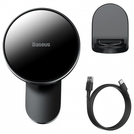 Автомобильный держатель Baseus Big Energy Car Mount Wireless Charger (WXJN-01) для iPhone 12/13/14/15 серии (Черный)