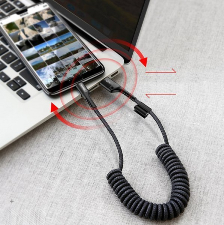 Кабель Baseus Fish-eye Spring Data Cable USB для Type-C 2A 1 метр (CATSR-01)