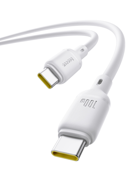 Кабель OS-Baseus Silky Series Fast Charging Cable Type-C - Type-C 100W 1м Белый (P10377704213-00)