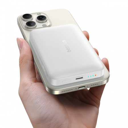 Повербанк Baseus EnerFill FM11 Ultra-Mini Magnetic 10000mAh 22.5W Белый (в комплекте Type-C - Type-C кабель 30см) (P1008210E213-00)