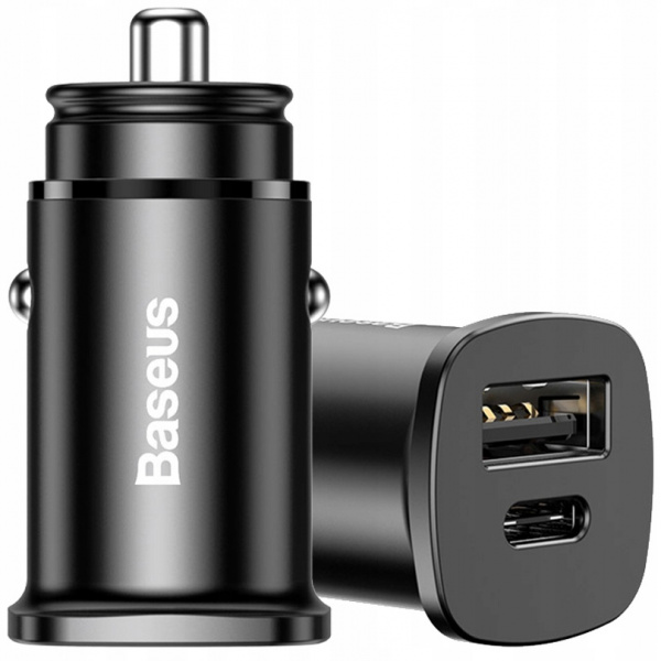Автомобильное зарядное устройство Baseus Square metal A+C 30W PPS Car Charger Черное (CCALL-AS01) Автомобильное зарядное устройство Baseus Square metal A+C 30W PPS Car Charger Черное (CCALL-AS01)
