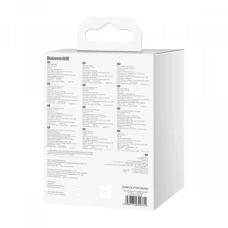 Автомобильное зарядное устройство Baseus Digital Display PD3.1 Dual Fast Charger Car Charger U+C 140W Set Obsidian с кабелем Type-C - Type-C 240W (48V/5A) 1m Черное (CGZX070001)