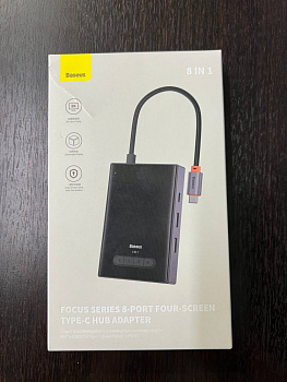 УЦЕНКА Хаб Baseus PioneerJoy 8-Port Four-Screen Type-C HUB Adapter (Type-C - HDMI4K@60Hz*1+HDMI4K@30Hz*1+DP8K@30Hz*1+VGA+USB3.0*2+Type-C (Data+PDout)*1+PD*1) Серый (WKYY030413) Повреждена упаковка,витринный образец УЦЕНКА Хаб Baseus PioneerJoy 8-Port Four-Screen Type-C HUB Adapter (Type-C - HDMI4K@60Hz*1+HDMI4K@30Hz*1+DP8K@30Hz*1+VGA+USB3.0*2+Type-C (Data+PDout)*1+PD*1) Серый (WKYY030413) Повреждена упаковка,витринный образец