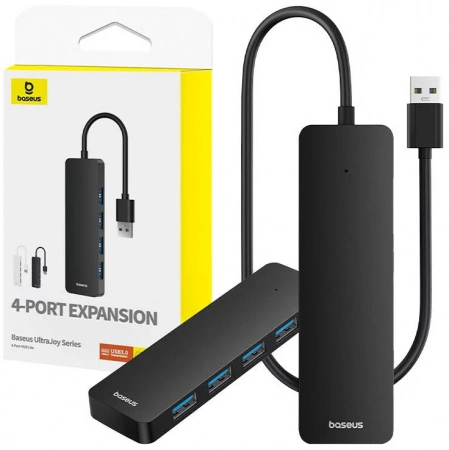 Хаб концентратор Baseus UltraJoy Series 4-Port HUB Lite 150см Cluster Черный (USB-A - USB3.0*4) B0005280B111-01