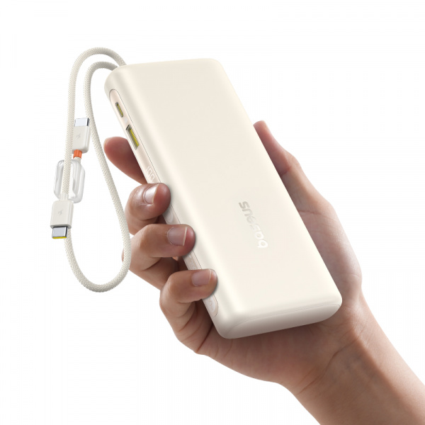 Повербанк Baseus EnerFill FC41 Digital Display Dual Built-in USB-C Cables 20000mAh 100W Белый (E0028N04)