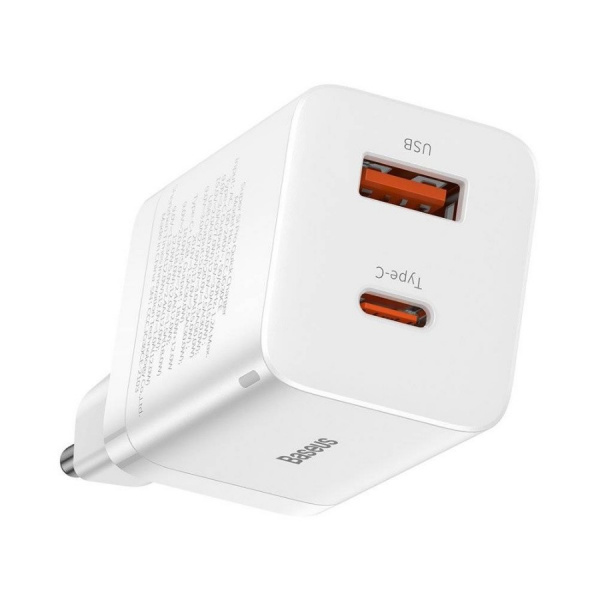 Сетевое зарядное устройство Baseus Super Si Pro Quick Charger C+U 30W EU (PD, QC) Белое (CCSUPP-E02)