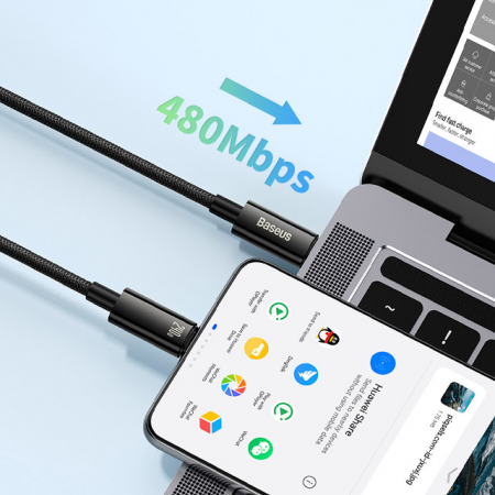 Кабель Baseus Tungsten Gold Fast Charging Data Cable Type-C to Type-C 240W 2м Чёрный (CAWJ040101)