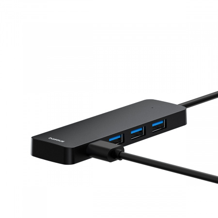 Хаб Baseus UltraJoy Series 4-Port  HUB Lite провод 15cm черный（USBA to USB3.0*4）(B0005280B111-00)