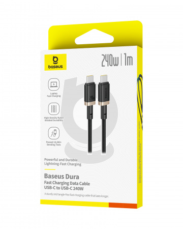 Кабель Baseus Dura Fast Charging Data Cable USB-C - USB-C 240W 1м Чёрный (P10377803U03-00)