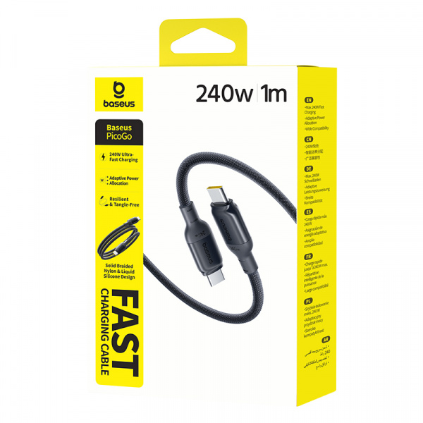 Кабель Baseus PicoGo Fast Charging Data Cable USB-C - USB-C 240W 1м Чёрный (E0423300)