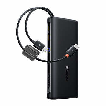 Повербанк Baseus EnerFill FC41 Digital Display Dual Built-in USB-C Cables 20000mAh 100W Чёрный (E0028N03)