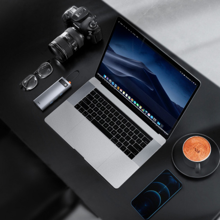 USB - разветвитель адаптер Baseus Metal Gleam Series 9-in-1 Multifunctional Type-C HUB Docking Station Space Gray (CAHUB-CU0G)