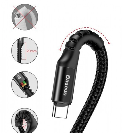 Кабель Baseus Fish-eye Spring Data Cable USB для Type-C 2A 1 метр (CATSR-01)