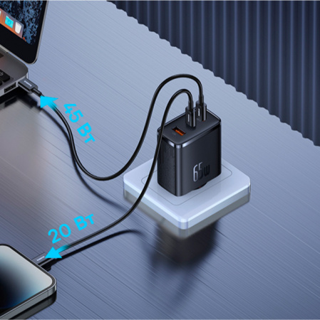 Сетевое зарядное устройство OS-Baseus Cube Pro Fast Charger 2C+U 65W EU Чёрный (P10152301113-00)