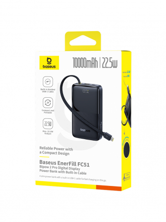 Внешний аккумулятор Baseus EnerFill FC51 Bipow2 Pro 10000mAh 22.5Вт Чёрный (E0027600)