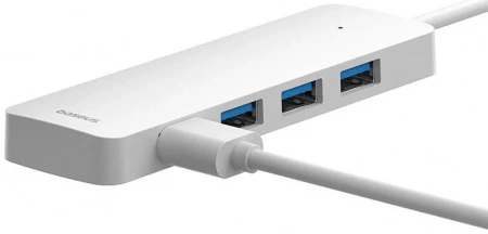 Хаб концентратор Baseus UltraJoy Series 4-Port HUB Lite 150см Moon White (USB-A - USB3.0*4) B0005280B211-03