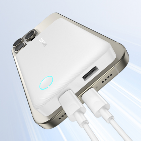 Повербанк Baseus EnerFill FP11 10000mAh 15W Белый (в комплекте Type-C - Type-C кабель 30см) (P1008210C213-00)