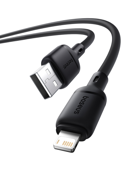 Кабель OS-Baseus Silky Series Fast Charging Cable USB - Lightning 2.4A 1м Чёрный (P10377702113-00)