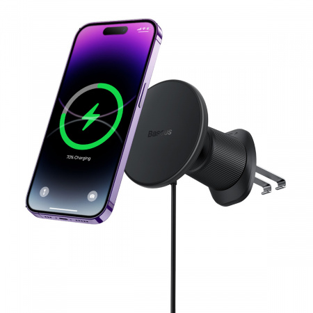 Автомобильное беспроводное магнитное зарядное устройство Basues CW01  Magnetic Wireless Charging Car Mount 40W (Wireless Charging 15W and USB-A 25W) Claw Edition (C40141000111-01) Черное