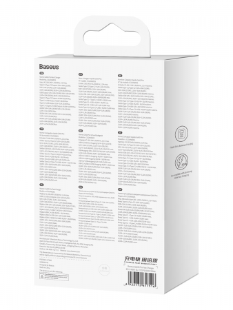 Сетевое зарядное устройство Baseus GaN5 Pro Fast Charger 2C+U 65W EU White с кабелем Type-C - Type-C 100W(20V/5A) 1m (CCGP120202)