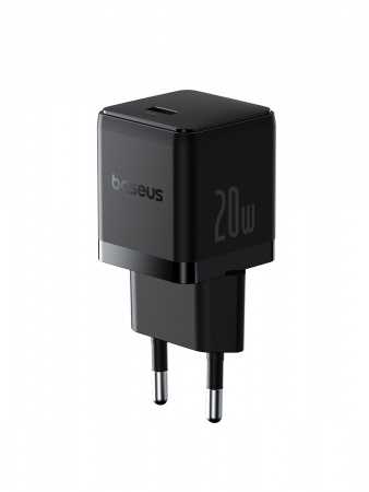 Сетевое зарядное устройство Baseus Palm Fast Charger 1C 20W EU Чёрный (с кабелем USB-C - USB-C 60W (20V/3A) 1м) (P10111602113-01)