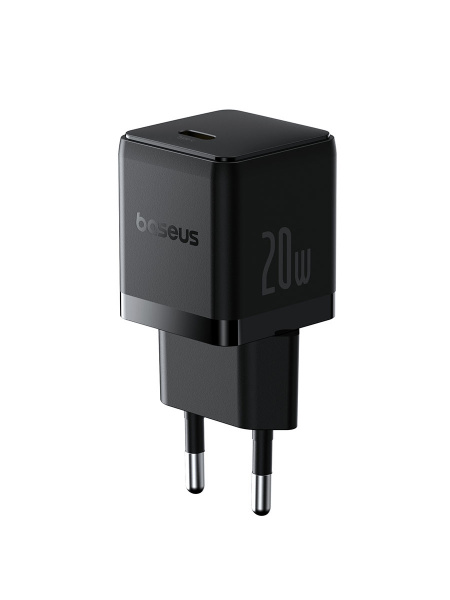 Сетевое зарядное устройство Baseus Palm Fast Charger 1C 20W EU Чёрный (с кабелем USB-C - USB-C 60W (20V/3A) 1м) (P10111602113-01)